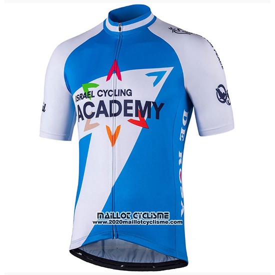 2018 Maillot Ciclismo Israel Cycling Academy Blanc et Bleu Manches Courtes et Cuissard